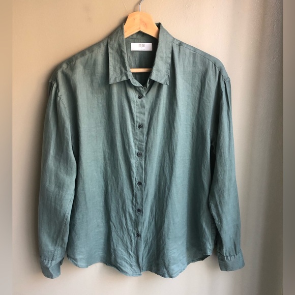 Uniqlo Womens Premium Linen Shirt Long Sleeve Size: XS - Picture 1 of 10